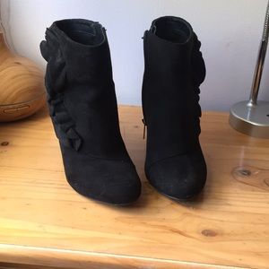 pair of black ankle boots